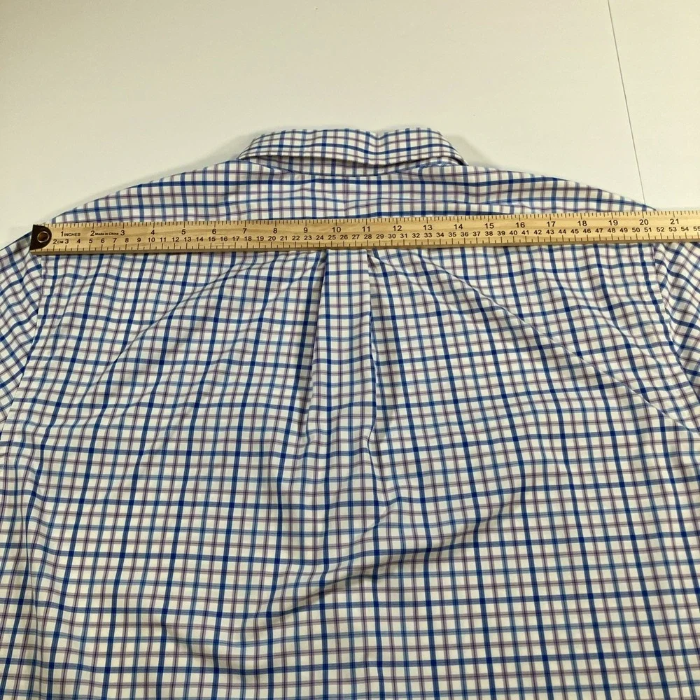 Polo Ralph Lauren Shirt Mens 2XL Slim Fit Performance Stretch Blue‎ Pink Check